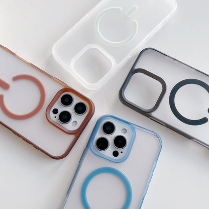 Luxury Magnetic Charging Matte Color Transparent Phone Case