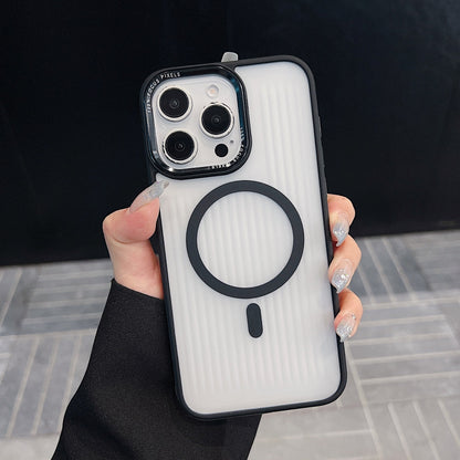 Metal Lens Frame Magnetic Wireless Phone Case