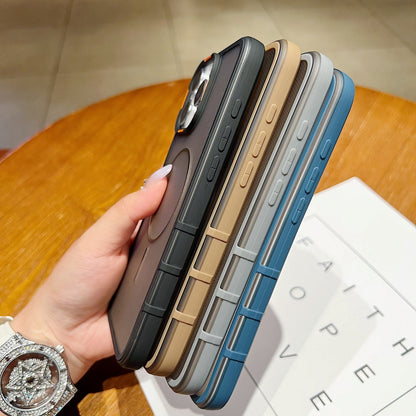 New Style Grid Pattern Fine Circle Magnetic Phone Case