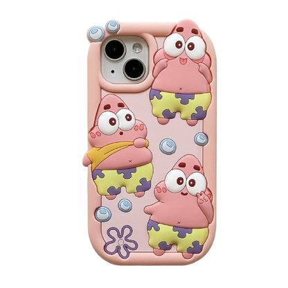 Patrick Star Cartoon Silicone Phone Case with Bracelet