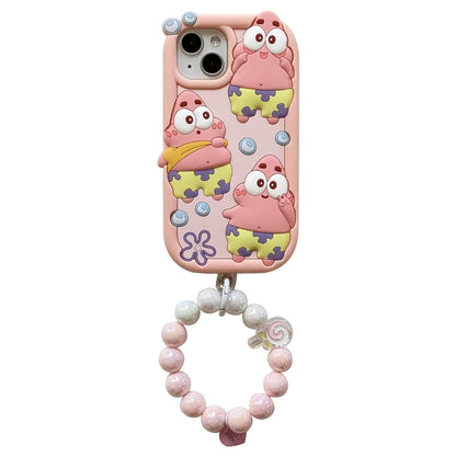 Patrick Star Cartoon Silicone Phone Case with Bracelet