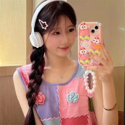 Patrick Star Cartoon Silicone Phone Case with Bracelet