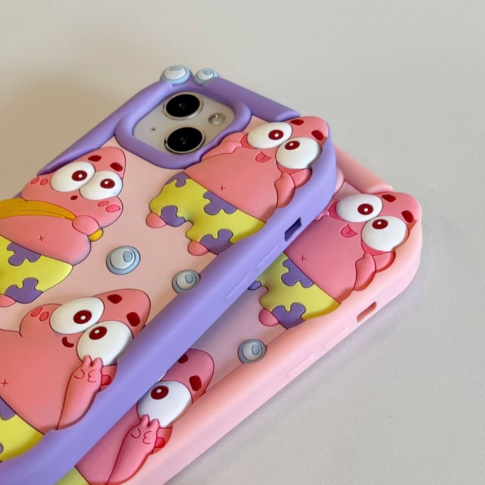 Patrick Star Cartoon Silicone Phone Case with Bracelet