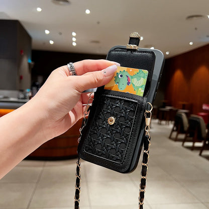 Portable Crossbody Strap Wallet Camera Protection Phone Case