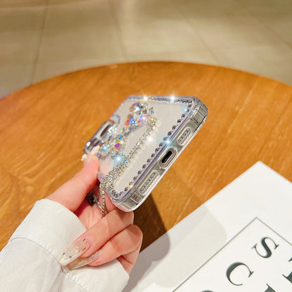 Rhinestone Butterfly Stone Transparent Phone Case