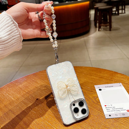Shining Colorful Clear Pearl Butterfly Phone Case