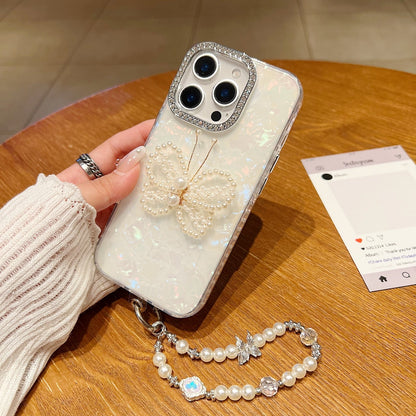 Shining Colorful Clear Pearl Butterfly Phone Case
