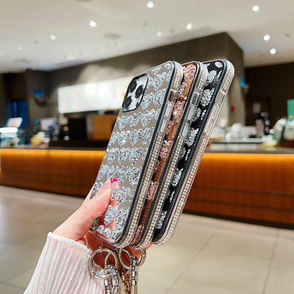 Shockproof Bling Pearl Phone Case With Pearl Bracelet