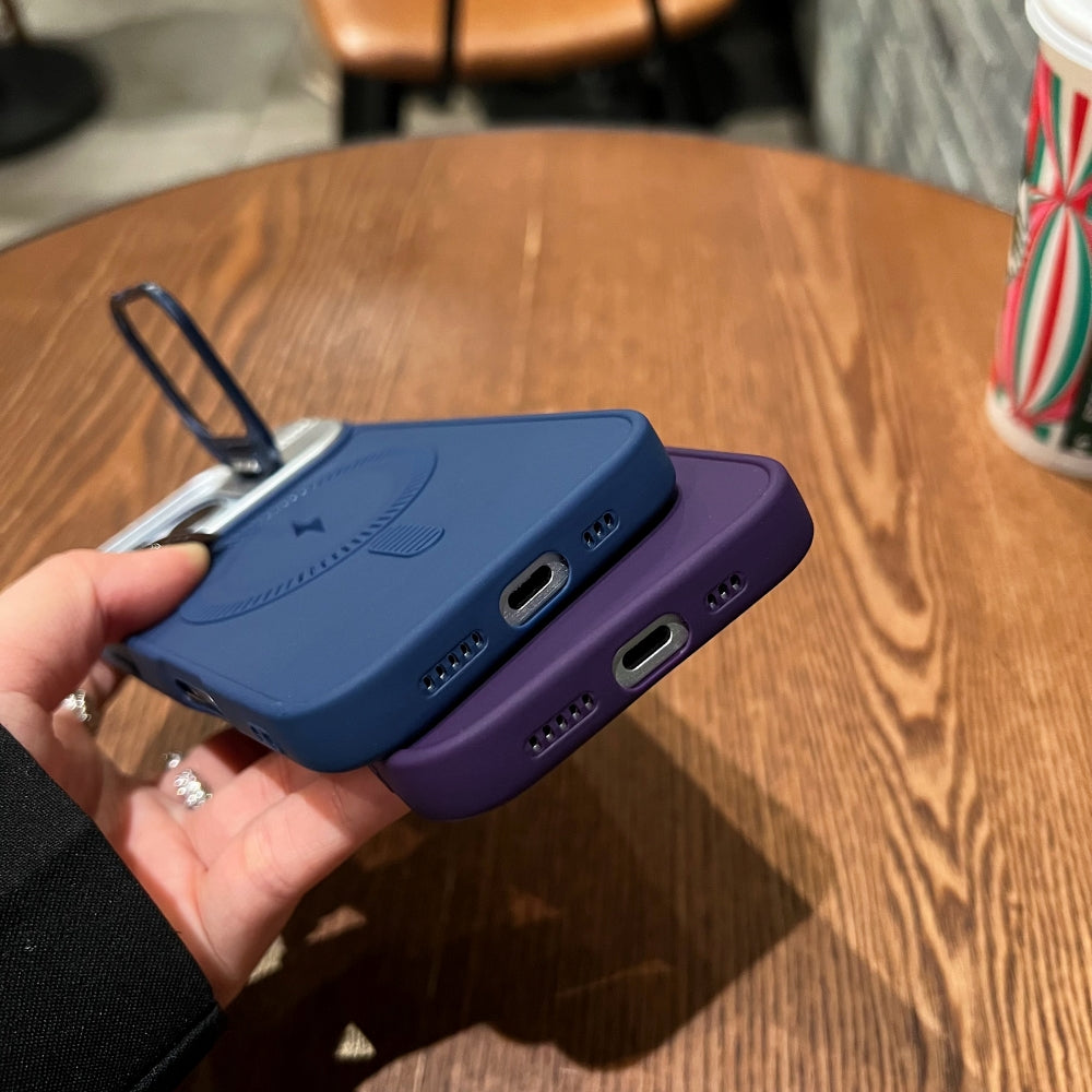 TPU Silicone Magnetic Wireless Kickstand Phone Case