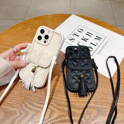 PU Leather Phone Case with Card Wallet and Strap