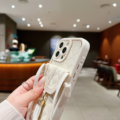 PU Leather Phone Case with Card Wallet and Strap